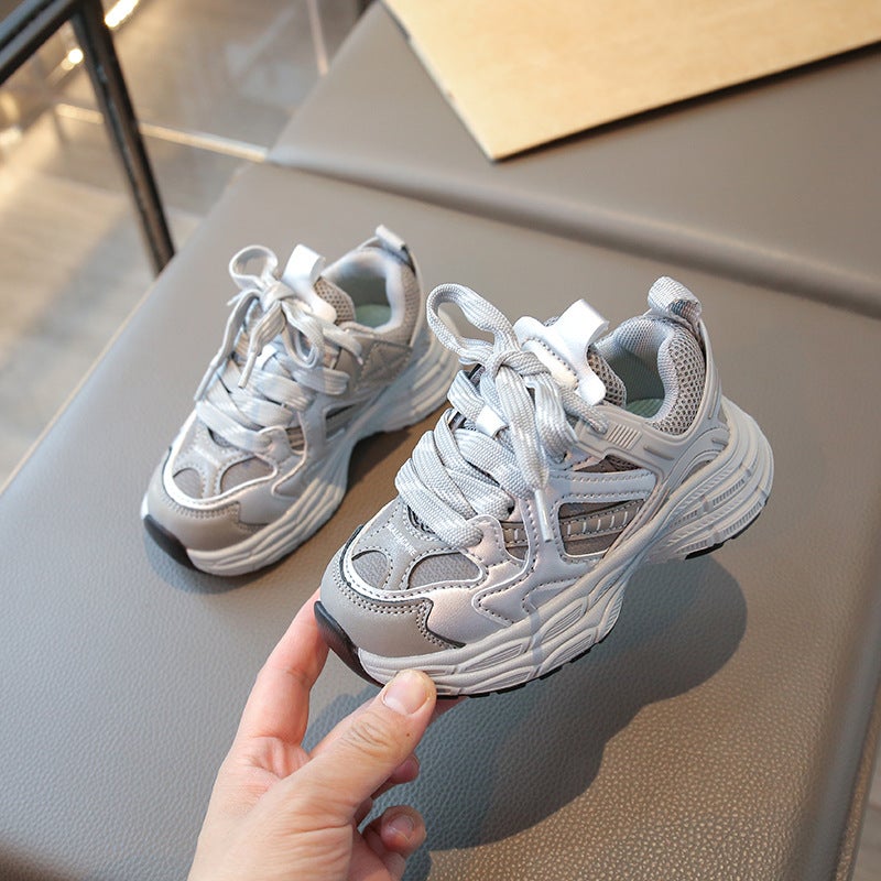 Children'S Shoes 2025 Autumn New Girls Fashion Retro Torre Shoes Boys Students Light Running Sports Shoes - Image 1
