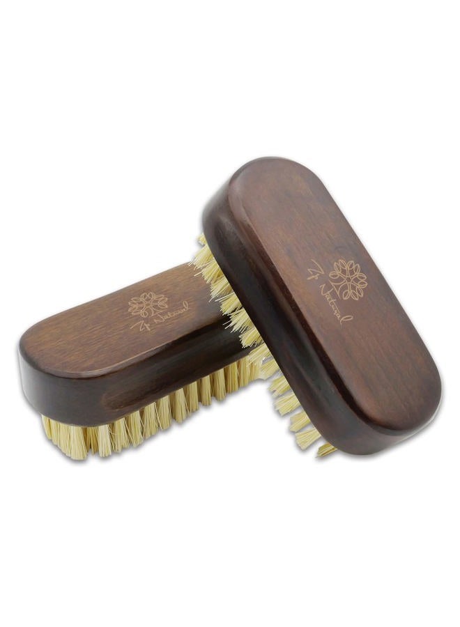 Uppercut Deluxe فرشاة أظافر مزدوجة 2pack لتنظيف الأظافر، فرشاة أظافر خشبية، ألوان عتيقة فرشاة أظافر لتنظيف فرشاة فرك الأظافر شعيرات سيزال طبيعية قابلة للتحلل الحيوي - Image 1