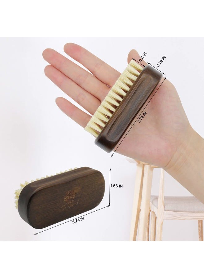 Uppercut Deluxe فرشاة أظافر مزدوجة 2pack لتنظيف الأظافر، فرشاة أظافر خشبية، ألوان عتيقة فرشاة أظافر لتنظيف فرشاة فرك الأظافر شعيرات سيزال طبيعية قابلة للتحلل الحيوي - Image 4