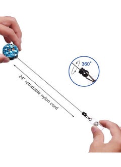 Y&D 3 Pcs Nurse Badge Reel Retractable Holder Cute Nursing Name ID Card Supplies Holders with Alligator Clip for Office Worker Doctor Teacher(Marble Pattern)  - Image 3