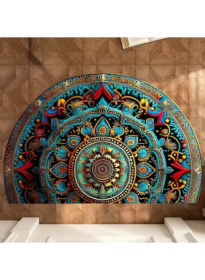Half circular Door Mat Welcome Mat Front Door Mat Outdoor for Home Entrance Outdoor Mat for Outside Entry Way Doormat Entry Rugs - Image 1