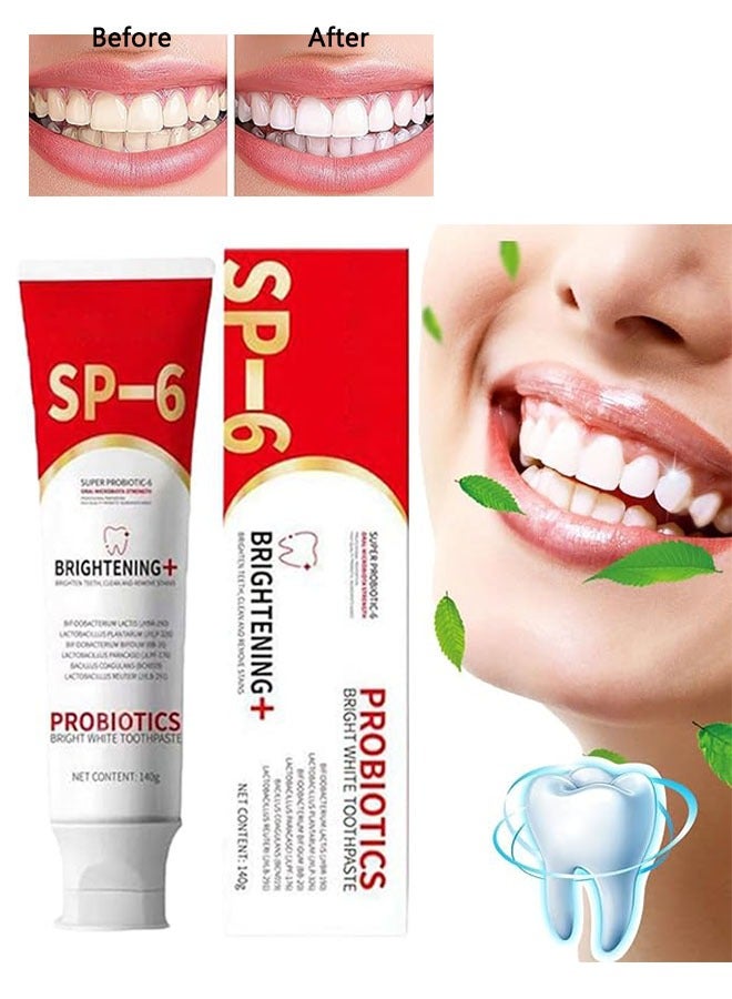 أس بي مشرق معجون الأسنان الأبيض الساطع 120g, البروبيوتيك معجون الأسنان التبييض, البروبيوتيك معجون الأسنان الأبيض الساطع معجون الأسنان إدارة صحة الفم, تنظيف عميق معجون الأسنان الرعاية, التنفس الطازج - Image 1