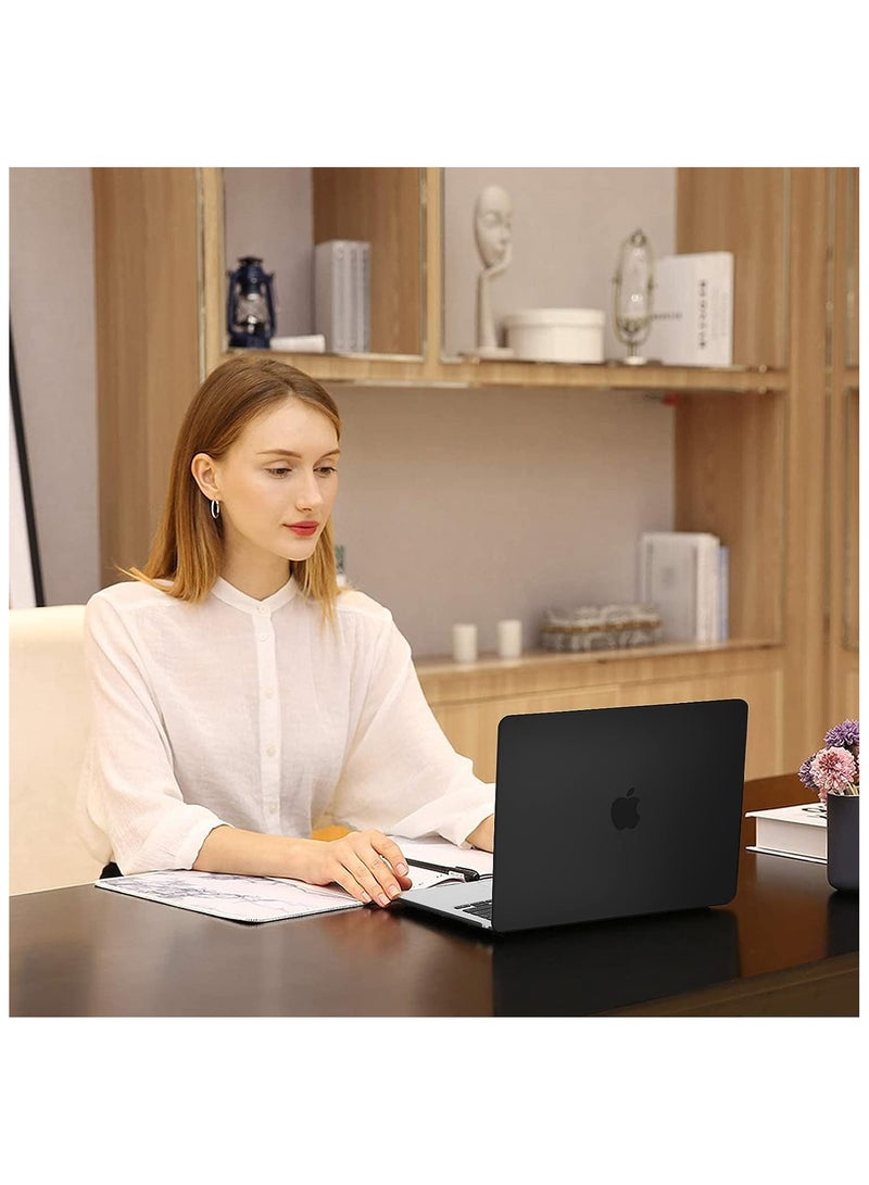 متوافق مع غطاء MacBook Air بحجم 13.6 بوصة إصدارات 2024 2023 2022 M3 A3113 M2 A2681 مع شاشة Liquid Retina و Touch ID، غطاء حماية صلب بلاستيكي باللون الأسود - Image 5