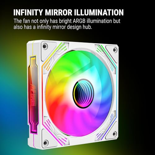 Ant Esports Sciflow 120mm 3 IN 1 ARGB Case Fan Kit - White, RGB Controller, Remote Controller, PWM Control, 1500 RPM, 65.4 CFM Airflow - Image 3