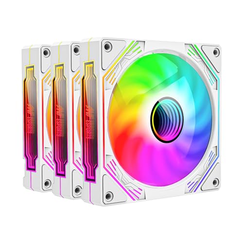 Ant Esports Sciflow 120mm 3 IN 1 ARGB Case Fan Kit - White, RGB Controller, Remote Controller, PWM Control, 1500 RPM, 65.4 CFM Airflow - Image 2