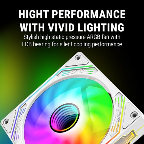 Ant Esports Sciflow 120mm 3 IN 1 ARGB Case Fan Kit - White, RGB Controller, Remote Controller, PWM Control, 1500 RPM, 65.4 CFM Airflow - Image 4