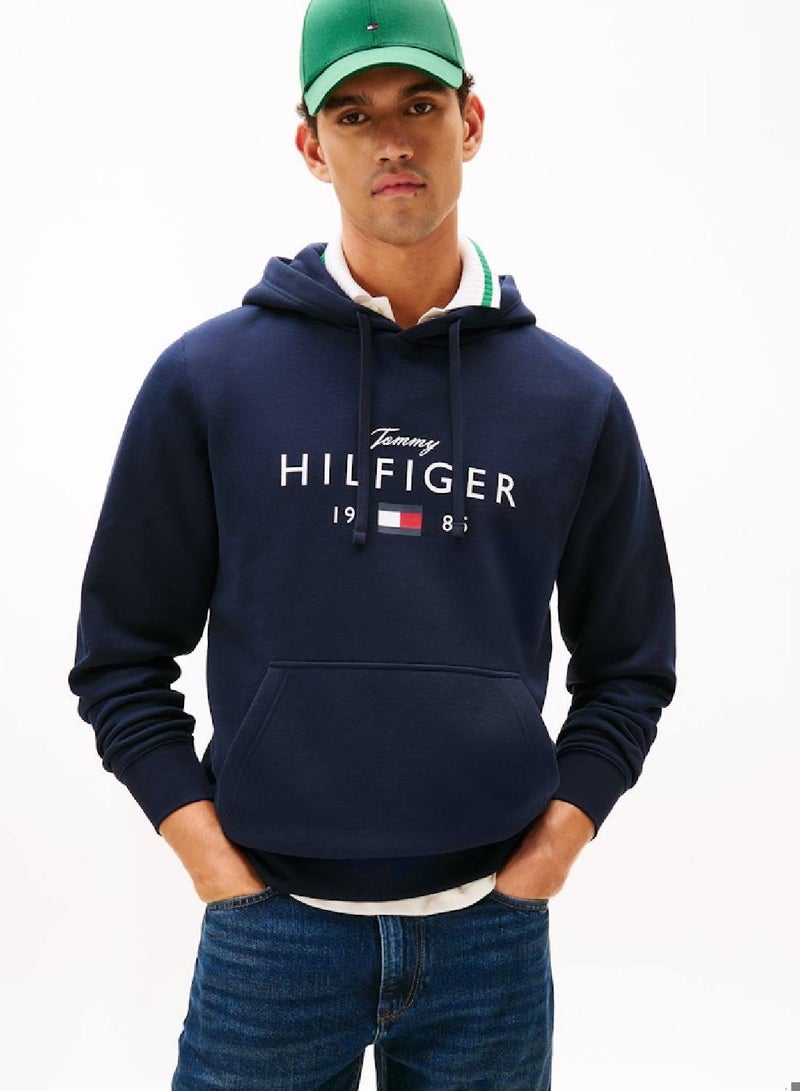 TOMMY HILFIGER Logo Graphic Flex Fleece Hoody - Image 1