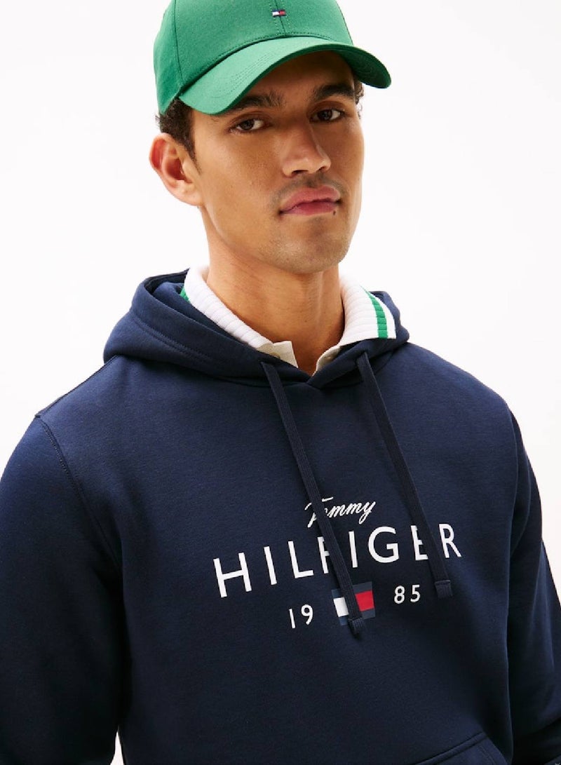 TOMMY HILFIGER Logo Graphic Flex Fleece Hoody - Image 1