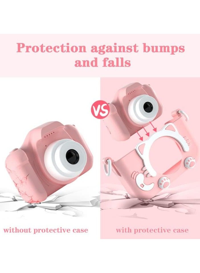 HOME 4 YOU Kids Camera Upgrade HD Digital Camera for Toddlers Kid Camera Toys Front and Back Dual Cameras for Taking Photos and Recording Videos Multiple Cute Cartoon Photo Frames with 2.0in IPS Screen Gift Pink - Image 2