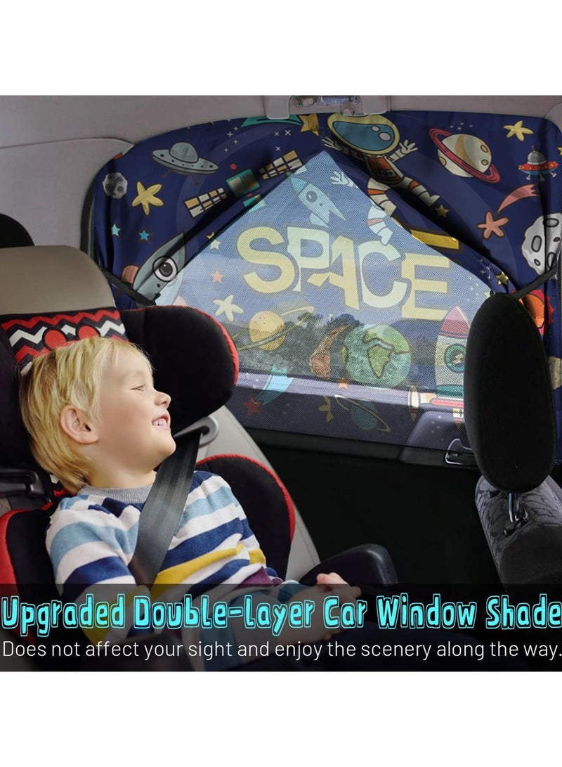 general Baby Car Curtains, 2 Piece Magnetic Double Car Shade for Side Windows, Full and Half Shade Options, Space Car Curtains for Heat/UV Protection - Image 2