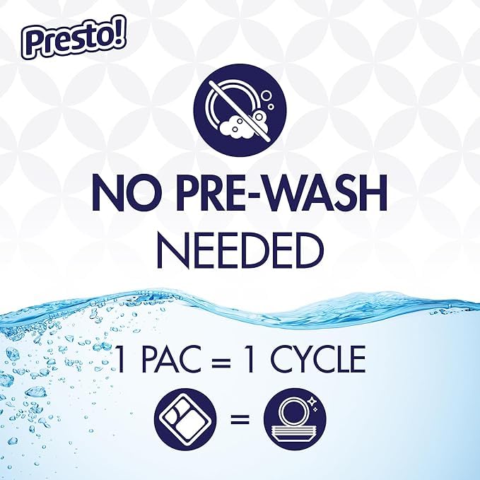 Presto! Amazon Brand - Presto! Triple Action Dishwasher Pacs, Fresh Scent, 90 Count - Image 3