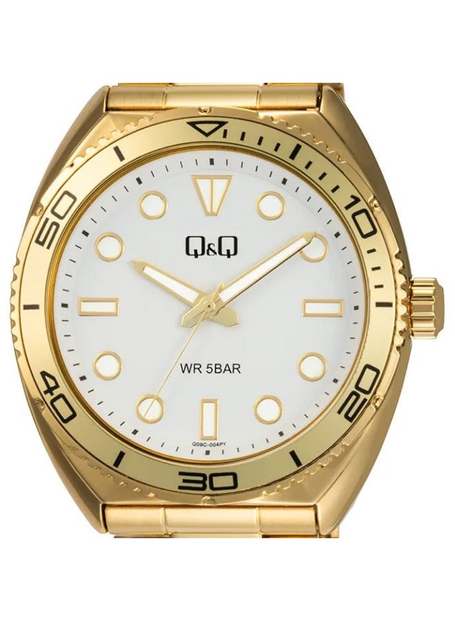 Q&Q Men's Analog Quartz Watch Q09C-004PY, Gold with White Dial - Image 2