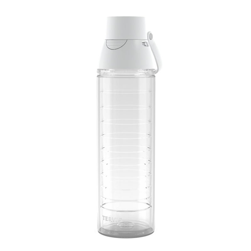 Tervis Venture Lite Clear  Colorful Lidded Made in USA Double Walled Insulated Tumbler Travel Cup Keeps Drinks Cold  Hot 24oz Water Bottle White Lid