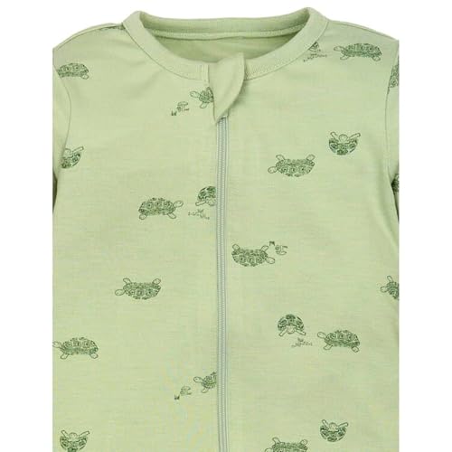 TuddyBuddy 100% Cotton Multi Color Zipper Romper Sleepsuit/Romper/Jumpsuit for Baby (0 Months-3 Months, Tortoise, Olive) - Image 4
