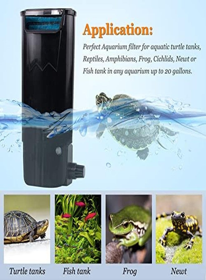 PULACO Aquarium Internal Filter 3 to 20 Gallons, for Turtle Tanks, Reptiles, Amphibians, Frog, Cichlids, Newt or Fish Tank - Image 3