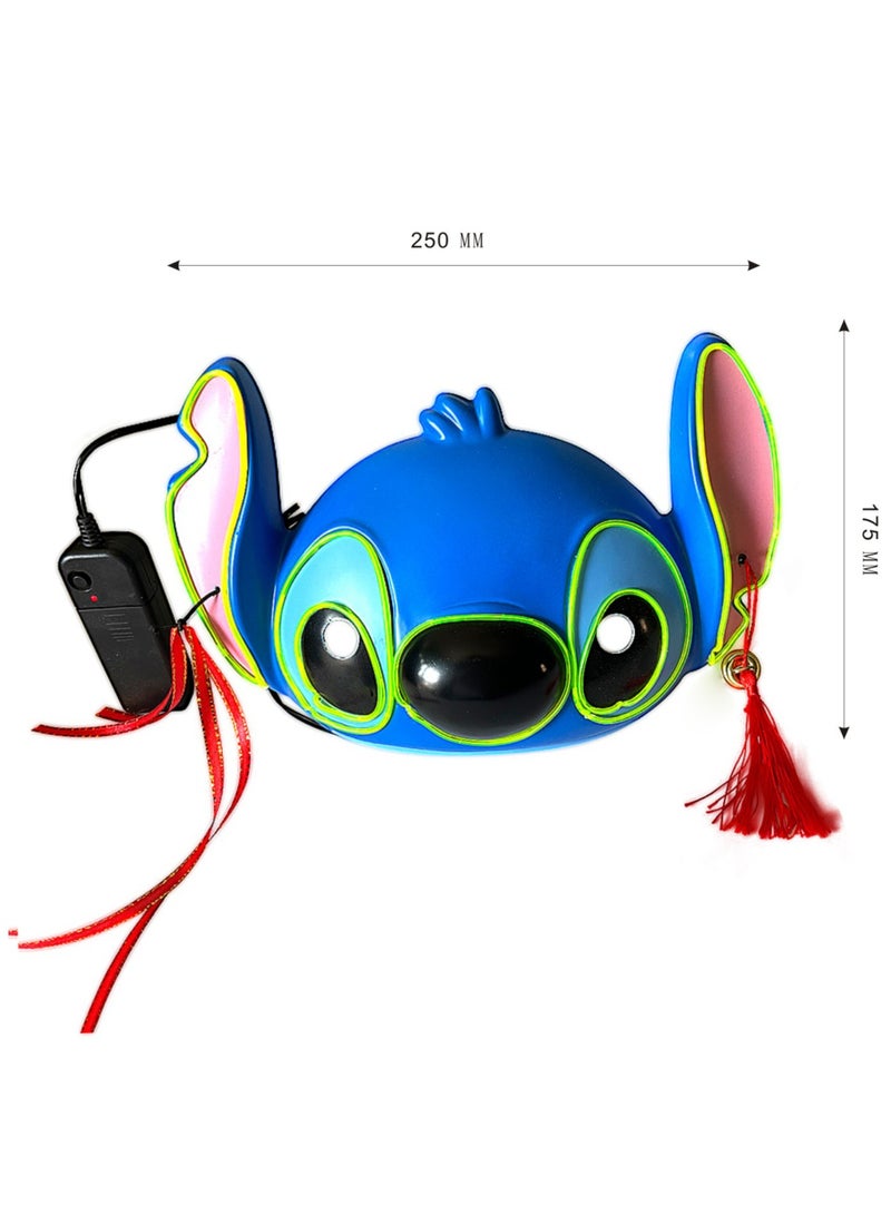 general Stitch Glow Glitter Mask Cartoon Cute Anime Halloween Prom Party Show Dress Up Mask - Image 3