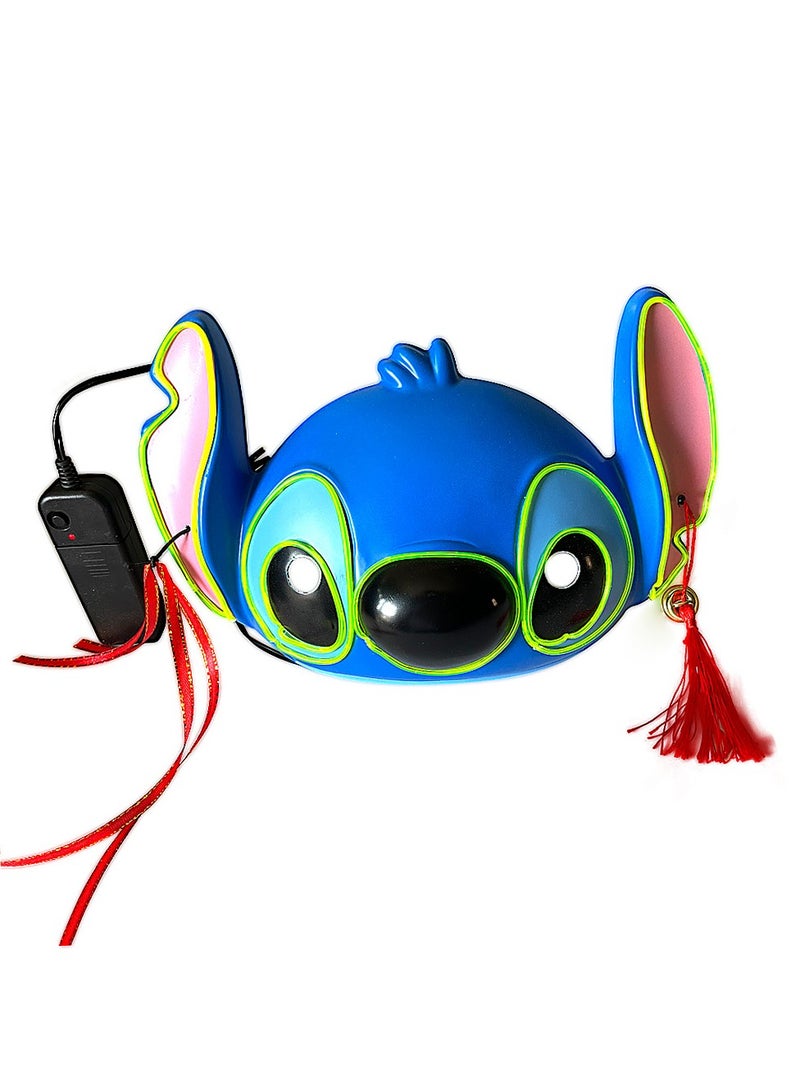 general Stitch Glow Glitter Mask Cartoon Cute Anime Halloween Prom Party Show Dress Up Mask - Image 1