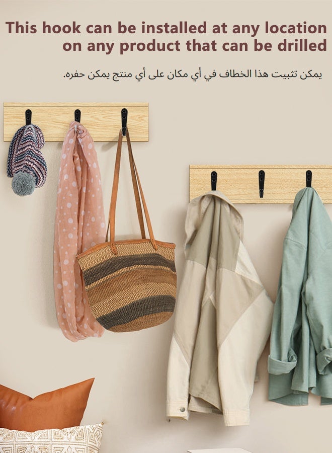 نايزان مجموعة 20 قطعة من خطافات الحائط المعدنية خطافات الحائط خطافات أحادية شديدة التحمل تتضمن 40 برغيًا مثالية لتعليق السترات والمناشف وحقائب الظهر والقبعات ومقاود الكلاب وأكواب القهوة (أسود) - Image 5