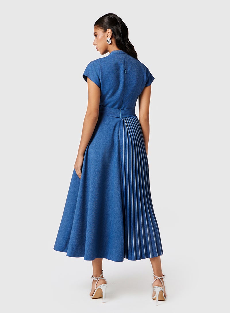 Threadz by Ajooni Pleated Denim Dress - Image 2