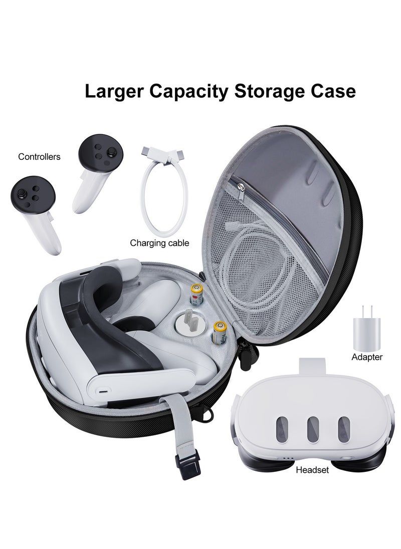 Generic Waterproof Hard Carrying Case for Meta Oculus Quest 3 VR Gaming Headset and Touch Controllers nd Other Accessories Shockproof Carrying Bag Organizer Case with Mesh Pocket Suitable for Travel and Home Storage(Black)  - Image 2