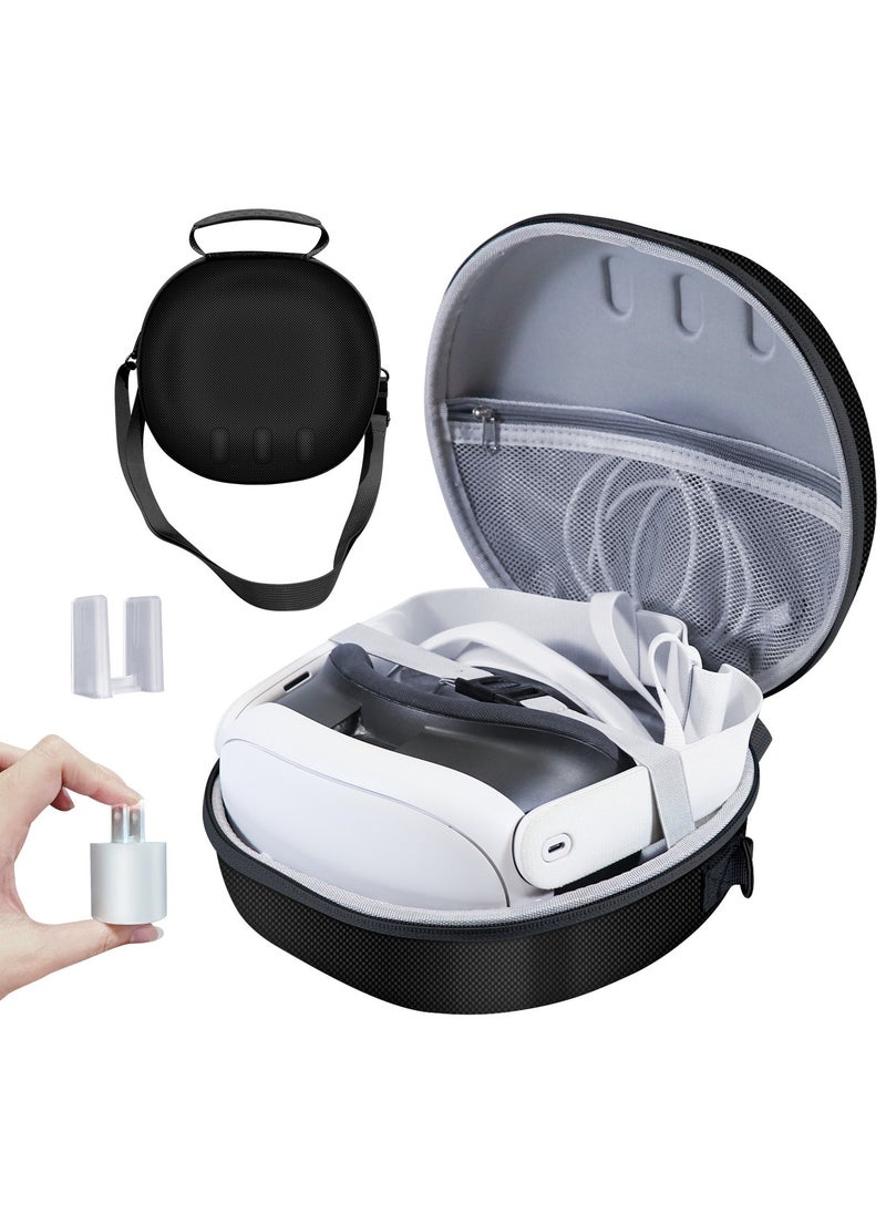 Generic Waterproof Hard Carrying Case for Meta Oculus Quest 3 VR Gaming Headset and Touch Controllers nd Other Accessories Shockproof Carrying Bag Organizer Case with Mesh Pocket Suitable for Travel and Home Storage(Black)  - Image 3
