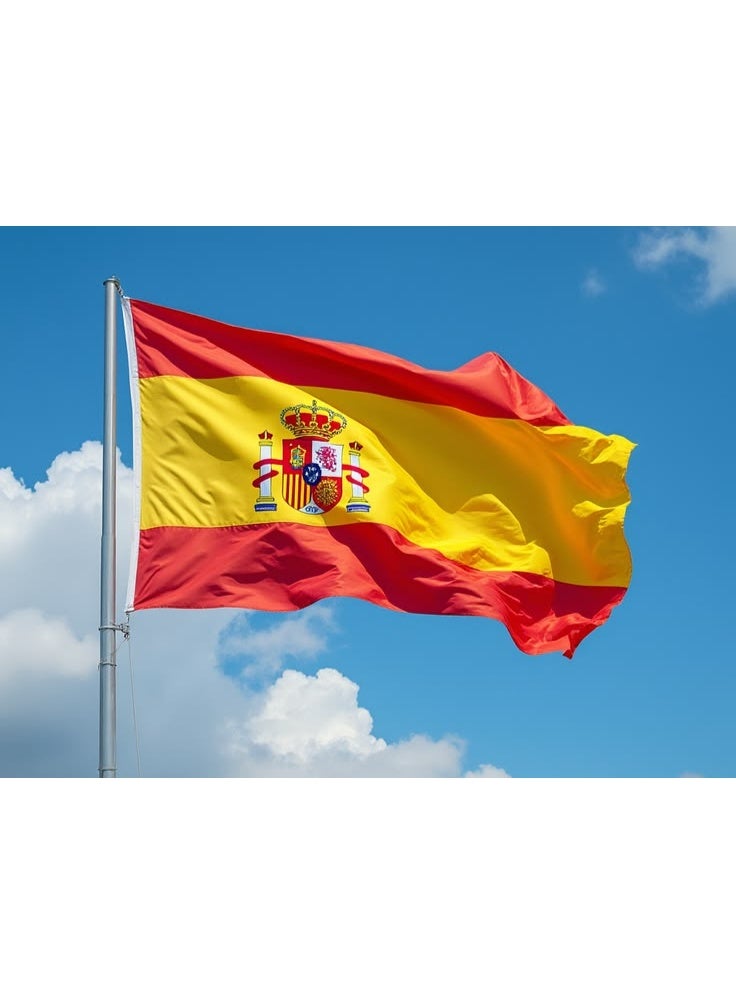 ARS Spain Flag - Heavy-Duty 210D Satin, Spain Flag for Outdoor/Indoor, Fade Resistant, Flag Day, And Home-Polyester, Sport Day, FIFA World Cup-Size Available - Image 1