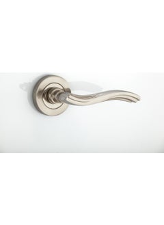 Azm Hırdavat Azm Hardware Yakut Door Handle with Badge Nickel Satin Yale 