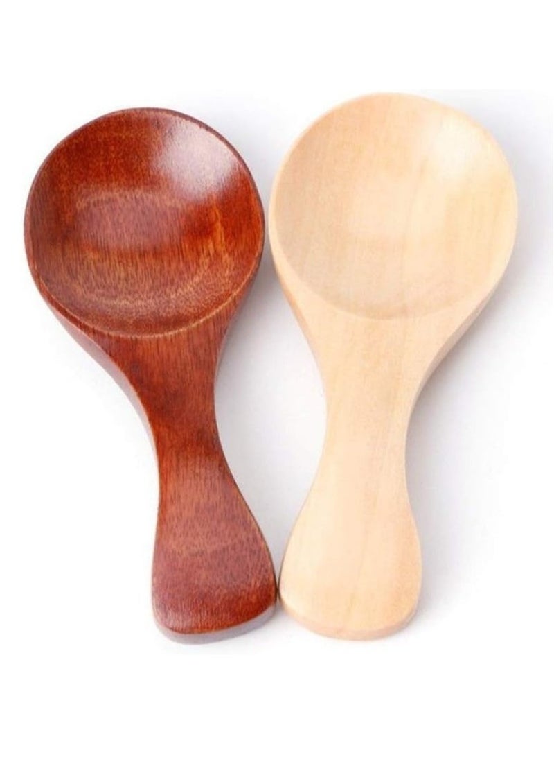 Small Wooden Salt Spoon - 10 Pack Mini Wood Spoon with Short Handle, Perfect for Small Jars of Jam, Spices, Condiments, Seasoning, Sugar, Honey, Coffee, Tea, Mustard, Ice Cream, Milk Powder  - Image 5