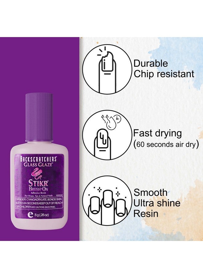 BACKSCRATCHERS Glass Glaze Stikr Resin - Strong Adhesive For Nail Wraps, Nail Tips, Nail Extensions - 8 Grams - Image 3