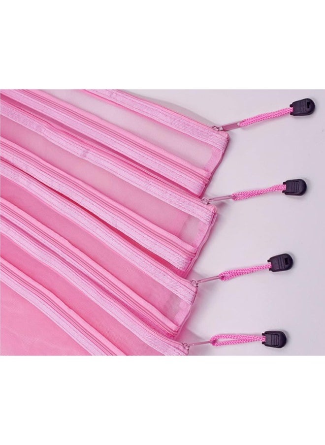 Generic - 4 Pcs Pencil Case File Folder, Nylon Mesh Zipper Pouch Zipper Bags, Waterproof Zipper Pouch, File Bags for Women Men and Kids, Zipper File Bags for Office Supplies, 13x 9.64 Inches A4 File Pocket - Image 1
