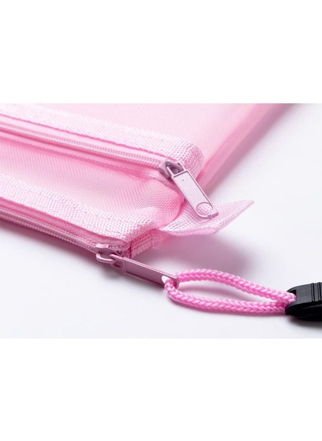 Generic - 4 Pcs Pencil Case File Folder, Nylon Mesh Zipper Pouch Zipper Bags, Waterproof Zipper Pouch, File Bags for Women Men and Kids, Zipper File Bags for Office Supplies, 13x 9.64 Inches A4 File Pocket - Image 1