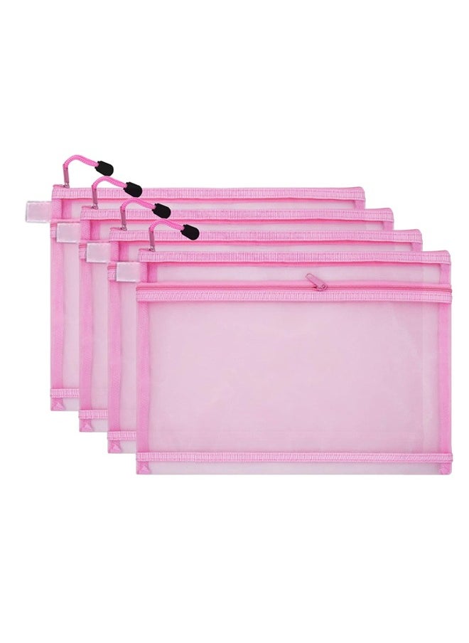 Generic - 4 Pcs Pencil Case File Folder, Nylon Mesh Zipper Pouch Zipper Bags, Waterproof Zipper Pouch, File Bags for Women Men and Kids, Zipper File Bags for Office Supplies, 13x 9.64 Inches A4 File Pocket - Image 1