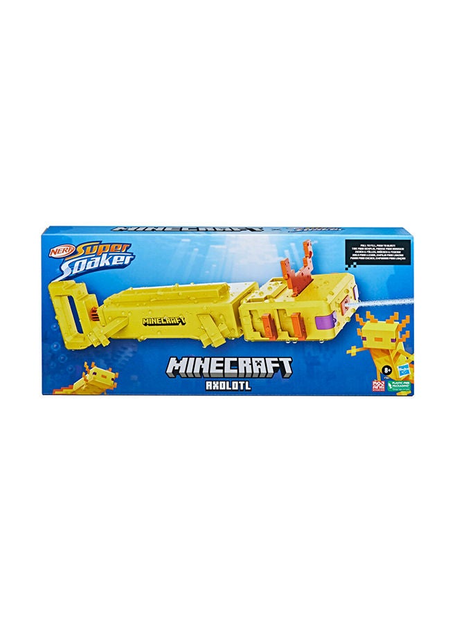 SUPER SOAKER Nerf Minecraft Axolotl Water Blaster, Minecraft Axolotl Mob Design, Outdoor Water Toy For Kids - Image 2