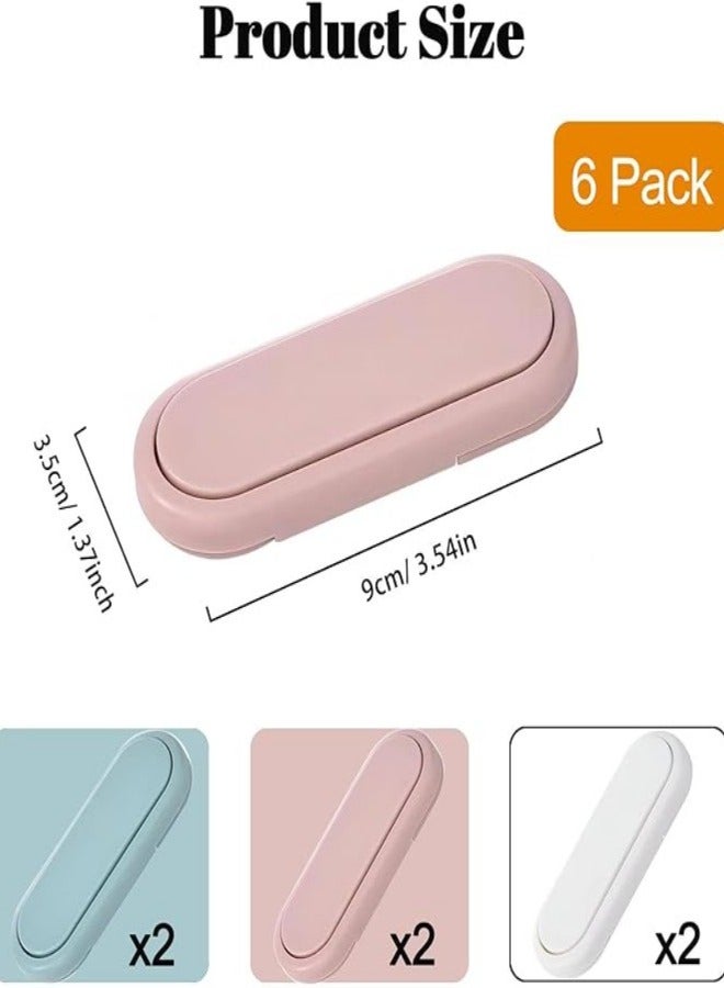 6 Pack Proof Cabinet Locks, Baby Safety Cabinet Fridge Locks, Proof Refrigerator Lock with Sticky Adhesive for Cabinets Oven Drawer Fridge (White+Pink+Blue) - Image 2