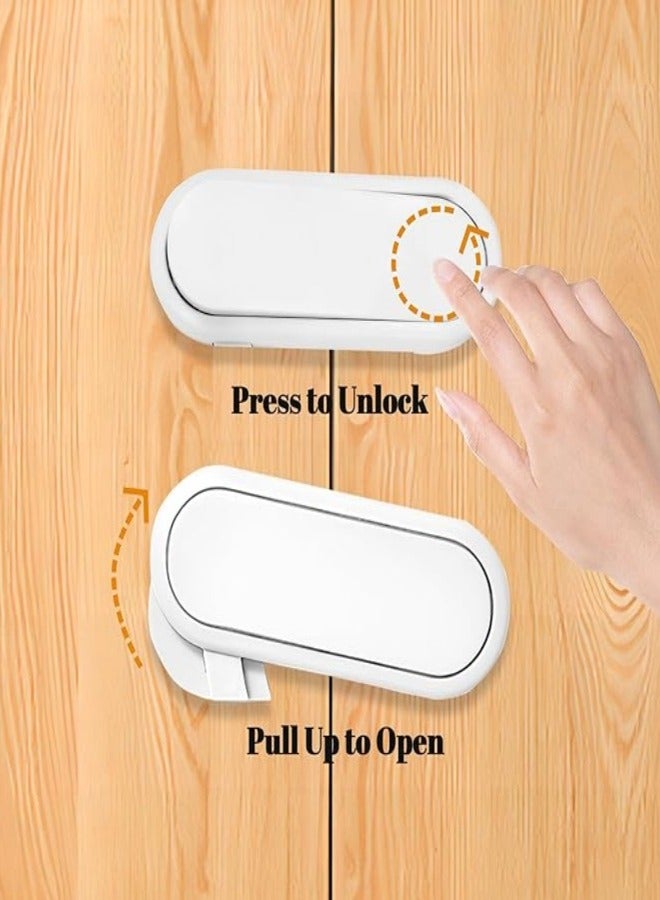 6 Pack Proof Cabinet Locks, Baby Safety Cabinet Fridge Locks, Proof Refrigerator Lock with Sticky Adhesive for Cabinets Oven Drawer Fridge (White+Pink+Blue) - Image 4