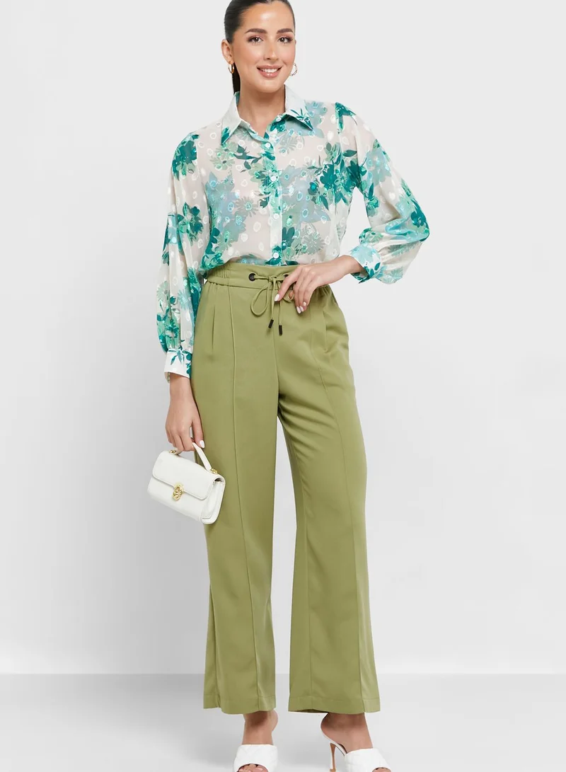 ELLA Printed Cuff Detail Shirt