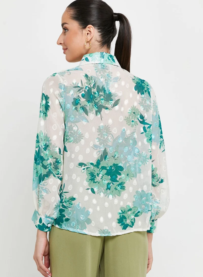 ELLA Printed Cuff Detail Shirt