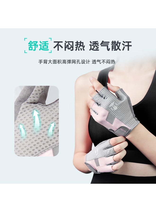 Tmt Women's Fitness Gloves Half Finger Pull-up Gloves Barbell Training Cycling Gloves Non-slip