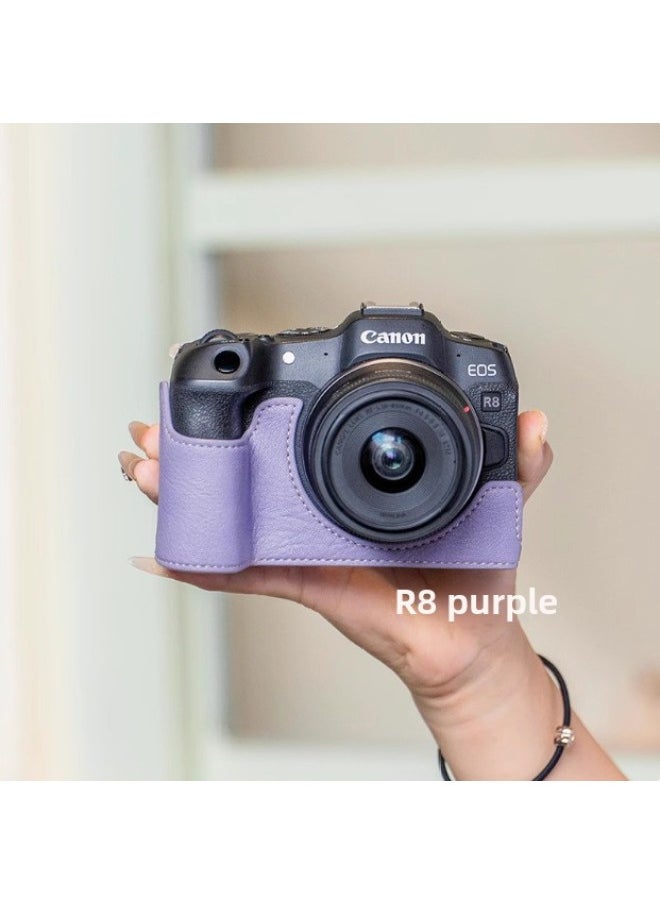 Generic Canon R50 Protective Case R10 Camera Bag RPR8 Leather Case R7 Base Bag R5 Protective Case R6 Second Generation Accessories R100-Color:R8/rp Purple Protective Case  - Image 1