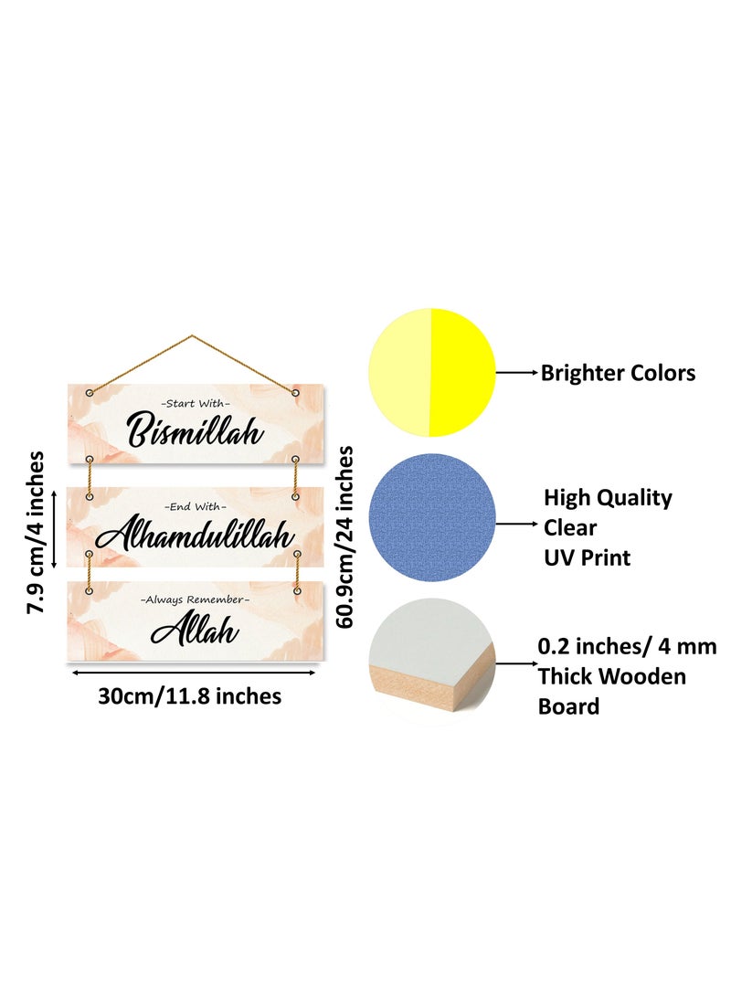 The Earthy House Room Decor Wall Hanging | Living Room | Bedroom| Home Decor | Motivational Quotes | Positive Quotes - 61 x 30 cm - Set of 3 - Design 1