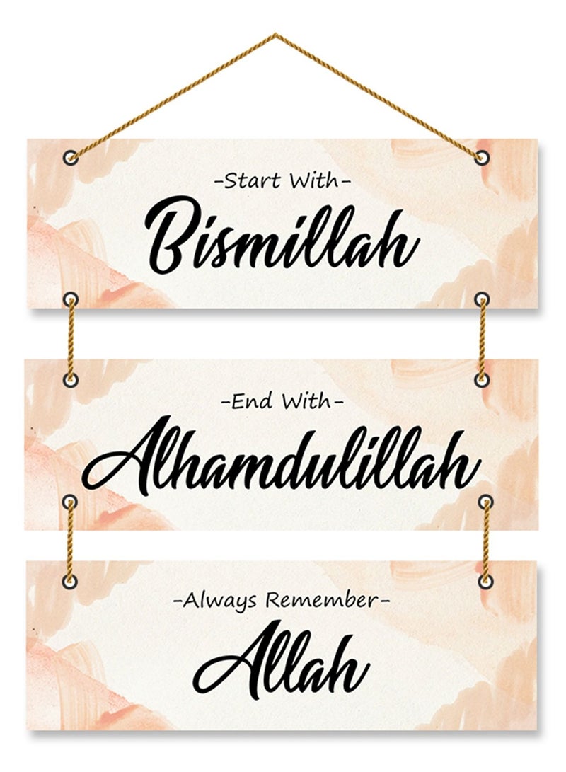 The Earthy House Room Decor Wall Hanging | Living Room | Bedroom| Home Decor | Motivational Quotes | Positive Quotes - 61 x 30 cm - Set of 3 - Design 1