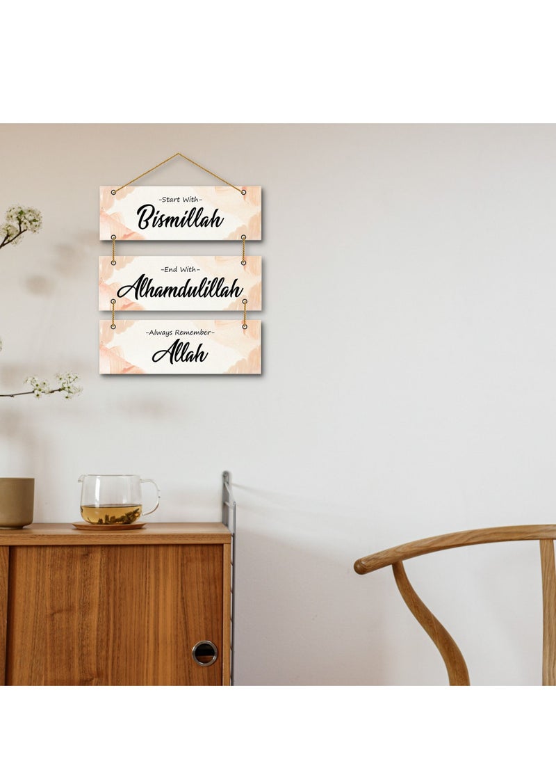 The Earthy House Room Decor Wall Hanging | Living Room | Bedroom| Home Decor | Motivational Quotes | Positive Quotes - 61 x 30 cm - Set of 3 - Design 1