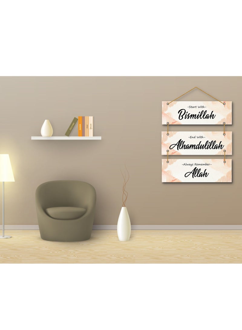 The Earthy House Room Decor Wall Hanging | Living Room | Bedroom| Home Decor | Motivational Quotes | Positive Quotes - 61 x 30 cm - Set of 3 - Design 1