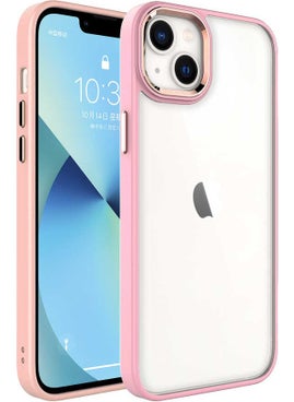 Dexmon Iphone 14 Plus Case Metal Button and Camera Framed Edges Silicone Back Hard Titanium Case  - Image 1