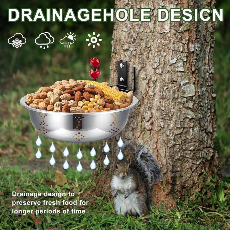 Gnodry Squirrel Feeders for Outside, Metal Squirrel House for Outdoor, Durable Bowl Tree Mounted of Chipmunk Feeder, Squirrel Food for Backyard Squirrels Hold Corn, Corn Cob, Peanuts (8.5Inch - Image 5