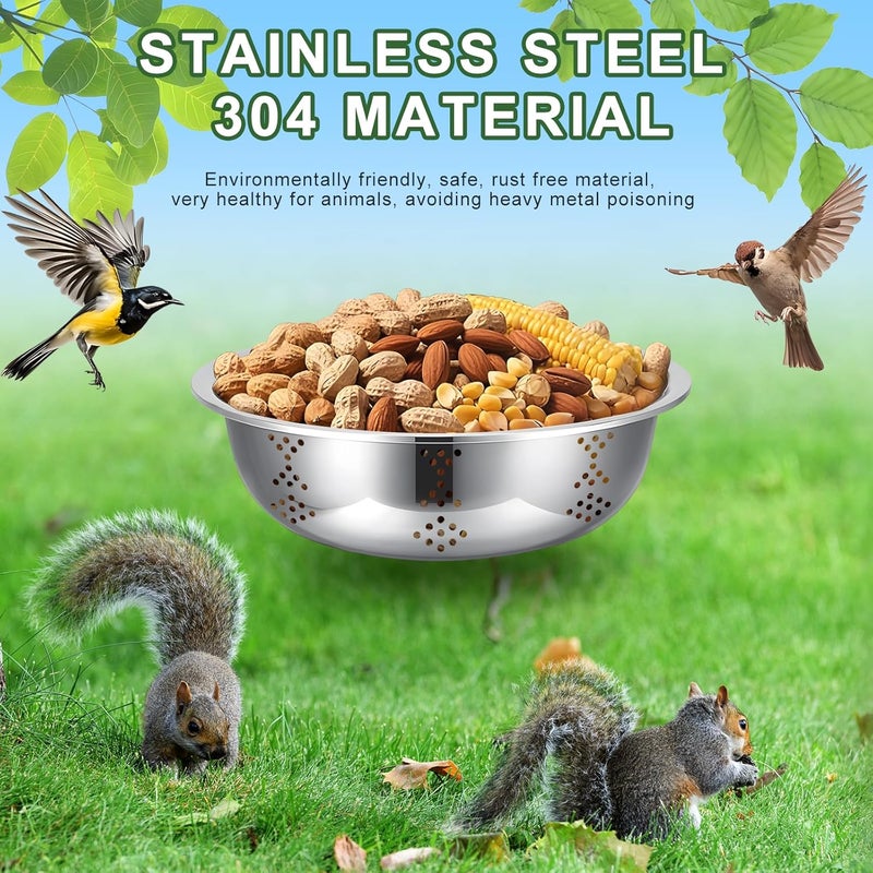 Gnodry Squirrel Feeders for Outside, Metal Squirrel House for Outdoor, Durable Bowl Tree Mounted of Chipmunk Feeder, Squirrel Food for Backyard Squirrels Hold Corn, Corn Cob, Peanuts (8.5Inch - Image 4