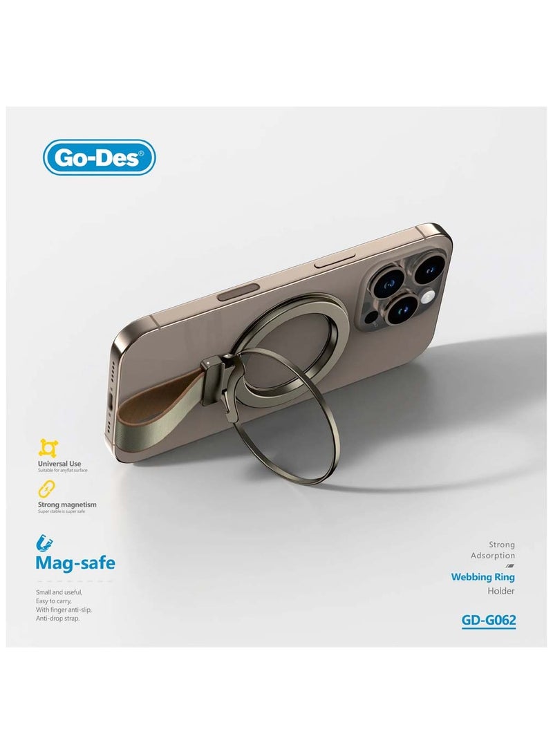 Go-Des GD-G062 2-in-1 Finger Ring Stand Phone Holder – Black - Image 3
