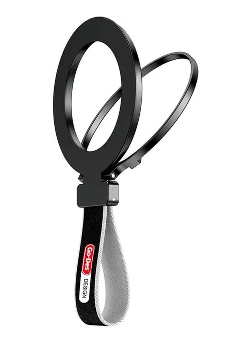 Go-Des GD-G062 2-in-1 Finger Ring Stand Phone Holder – Black - Image 1