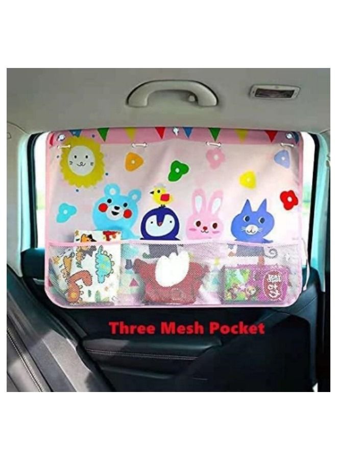 GGEROU Cute Cartoon Sunshades, Car Window Shades with Mesh Pocket - Image 5