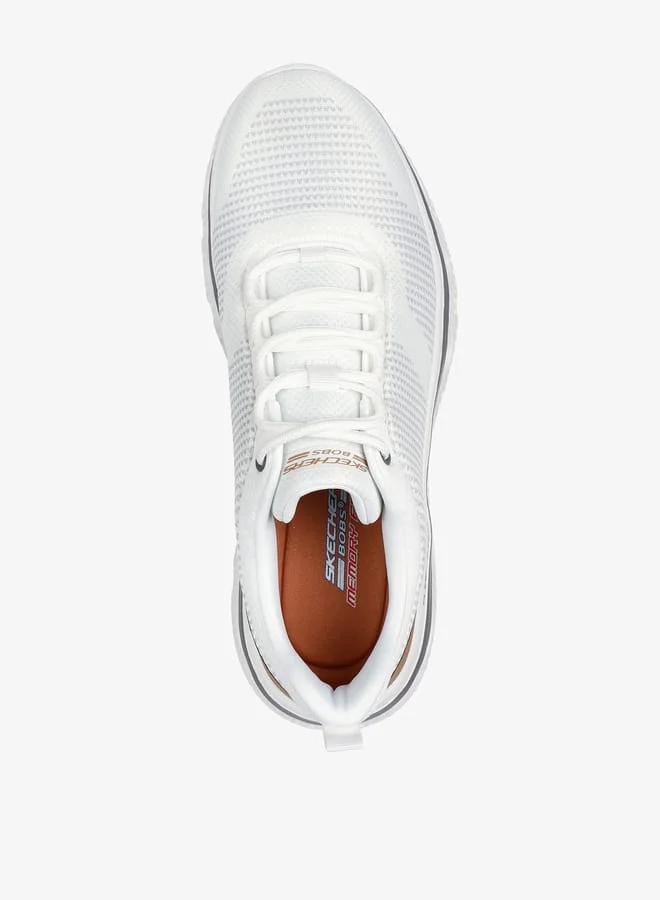 سكيتشرز Men's Mesh Lace-Up Sports Shoes - BOBS ARC WAVES SLICK MOVE